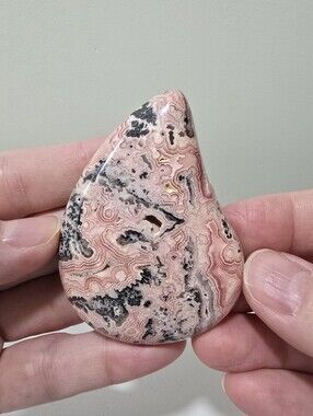 Rhodochrosite Crystal Teardrop Slab #G